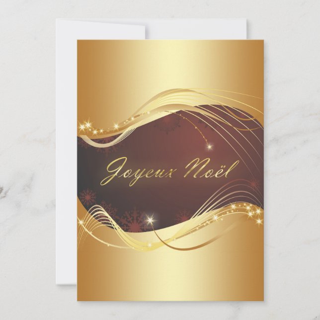 Golden Christmas motive with red background... Holiday Card (Front)