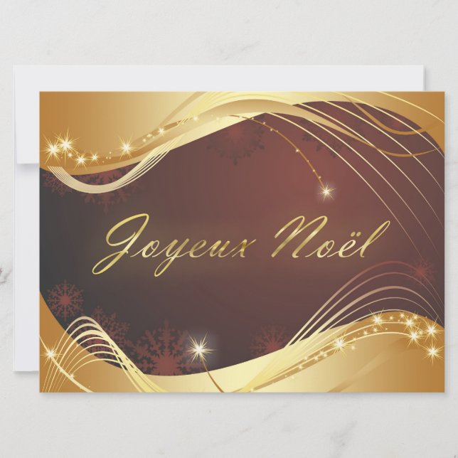 Golden Christmas motive with red background... Holiday Card (Front)