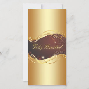 Golden Christmas motive with red background... Holiday Card