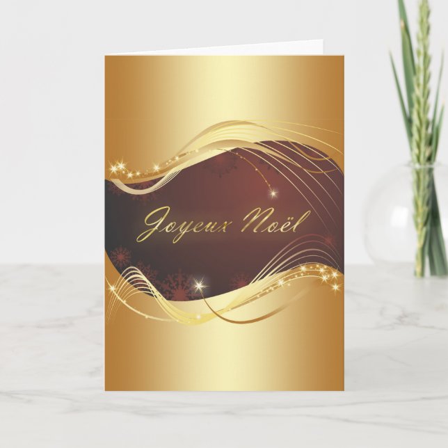 Golden Christmas motive with red background... Holiday Card (Front)