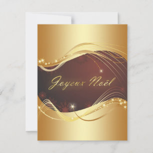 Golden Christmas motive with red background... Holiday Card
