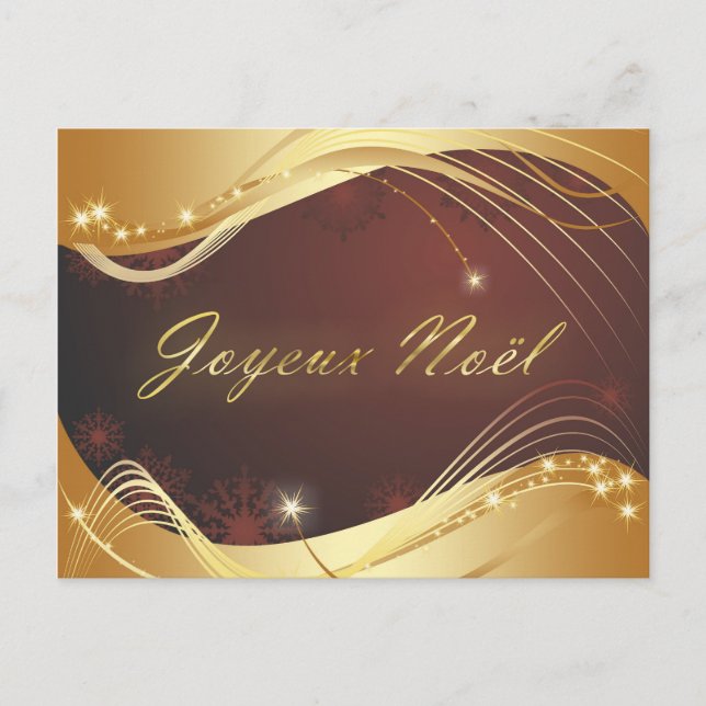 Golden Christmas motive with red background... Holiday Postcard (Front)