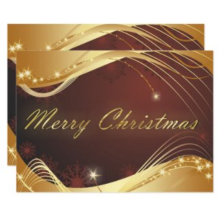 Golden Christmas motive with red background Invitation