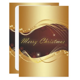 Golden Christmas motive with red background Invitation
