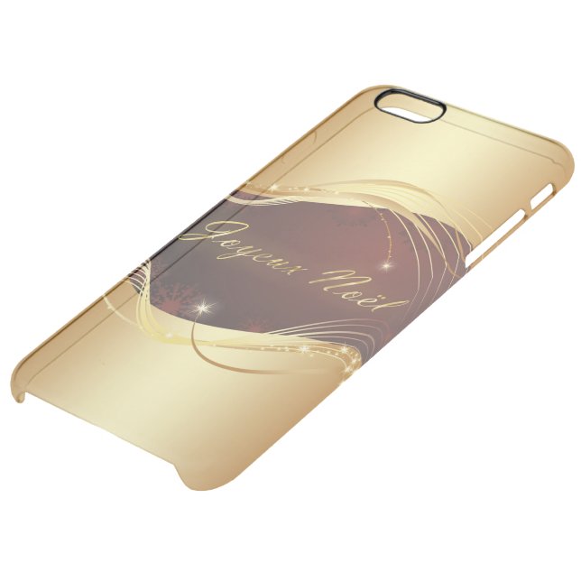 Golden Christmas motive with red background... Uncommon iPhone Case (Bottom)