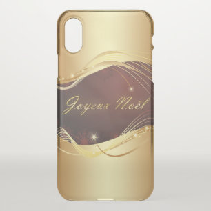 Golden Christmas motive with red background... iPhone X Case