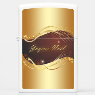 Golden Christmas motive with red background... Zippo Lighter