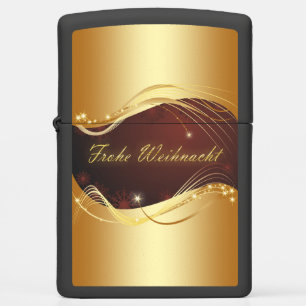 Golden Christmas motive with red background... Zippo Lighter