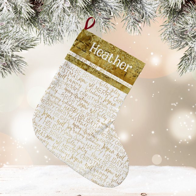 Golden Christmas Name Stocking (Golden Christmas Name Stocking)