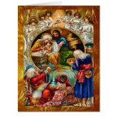 Golden Christmas Nativity Big Card (Front)