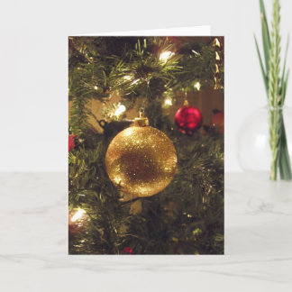 Golden Christmas Ornament Greeting Card