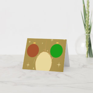 Golden Christmas Ornaments Chic Christmas Cards