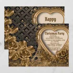 Golden Christmas Party Beautiful Elegant Invitation