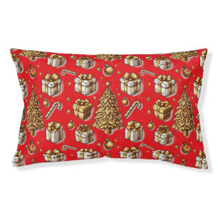 Golden Christmas Pet Bed