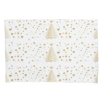 Golden Christmas Pillowcase by ChristmaSpirit at Zazzle