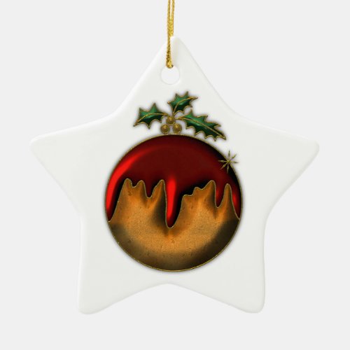 Golden Christmas Plum Pudding Ornament