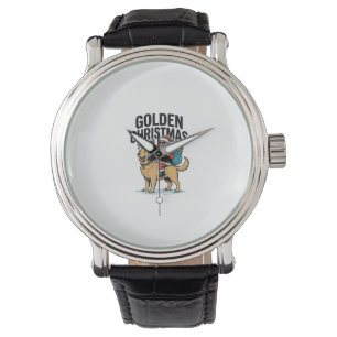 Golden Christmas Santa Riding Retriever Shirt Desi Watch