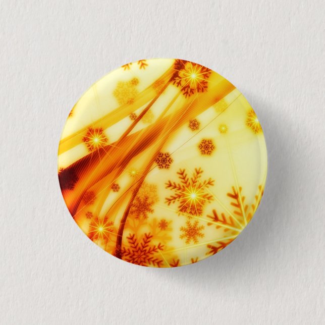 Golden Christmas Snowflakes Button (Front)
