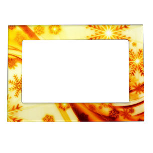 Golden Christmas Snowflakes Magnetic Frame
