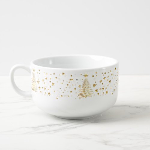 Golden Christmas Soup Mug