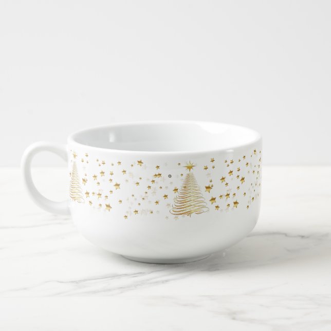 Golden Christmas Soup Mug (Right)