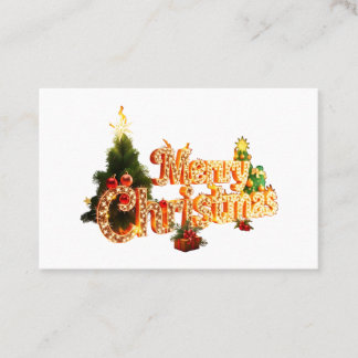 Golden Christmas Sparkle - Festive Tree Business Card