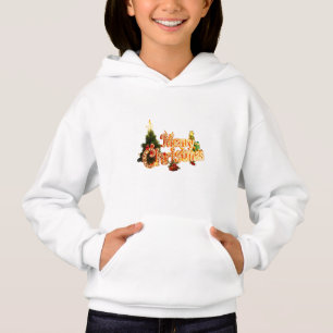 Golden Christmas Sparkle - Festive Tree Hoodie