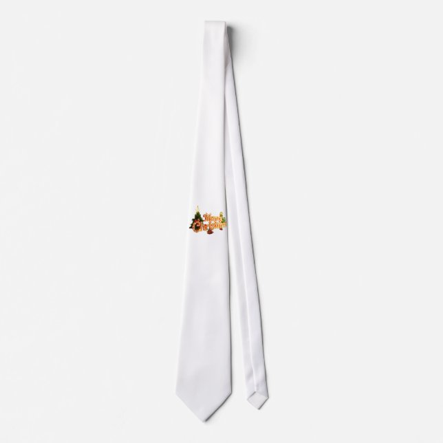 Golden Christmas Sparkle - Festive Tree Neck Tie (Front)
