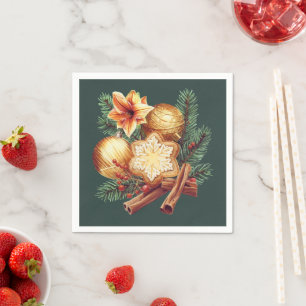 Golden Christmas Star with Cinnamon Napkins