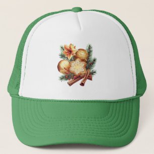 Golden Christmas Star with Cinnamon Trucker Hat
