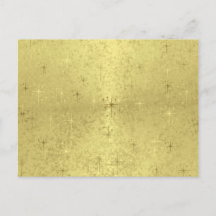 Golden Christmas Stars on Foil Paper Holiday Postcard
