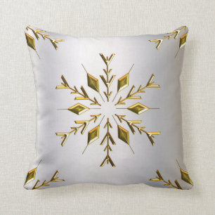 Golden Christmas Stars Throw Pillow