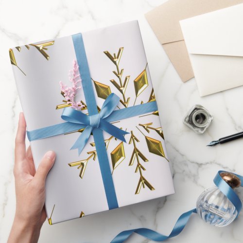 Golden Christmas Stars Wrapping Paper