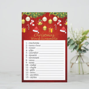 Golden christmas toys christmas word scramble game