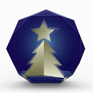 Golden Christmas tree Acrylic Award