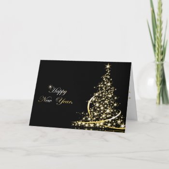 Golden Christmas Tree And New Year Greeting Card by esoticastore at Zazzle