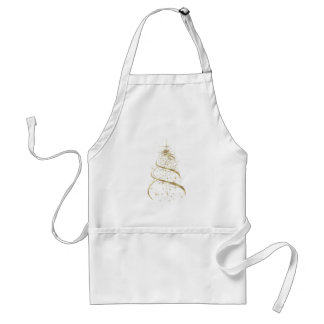 Golden Christmas tree apron