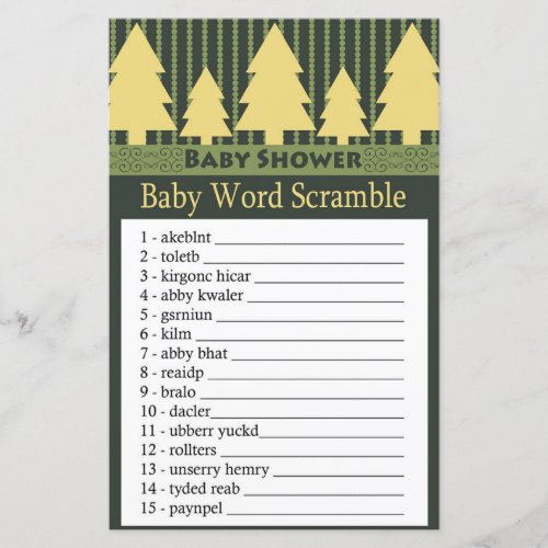 Golden Christmas Tree Baby word scramble game