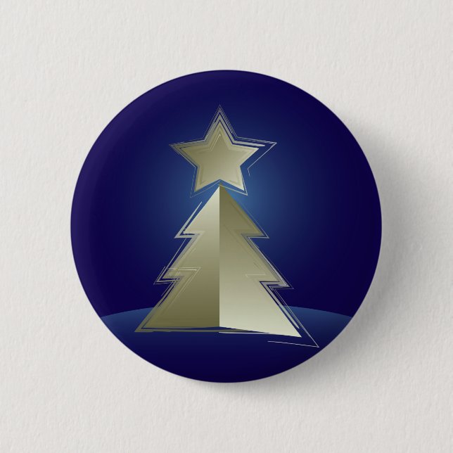 Golden Christmas tree Button (Front)