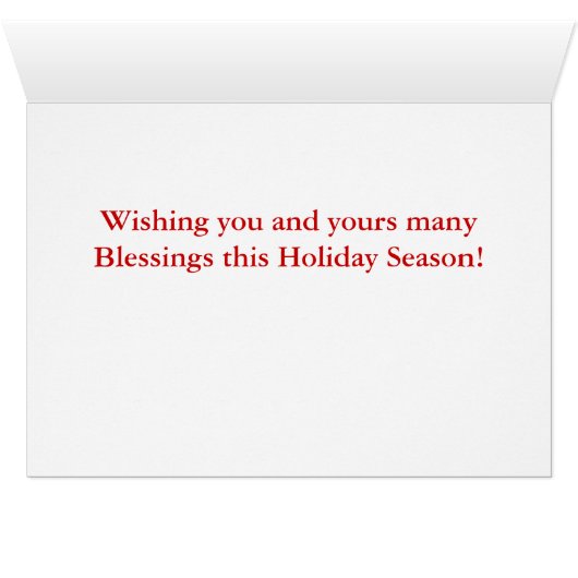 Golden Christmas Tree Custom Photo Card (Inside Horizontal (Bottom))