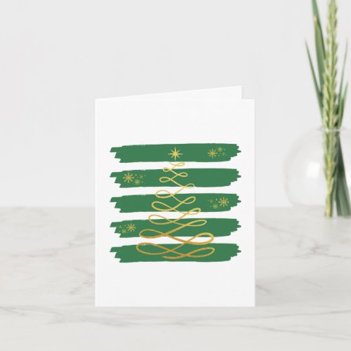 Golden Christmas tree Invitation
