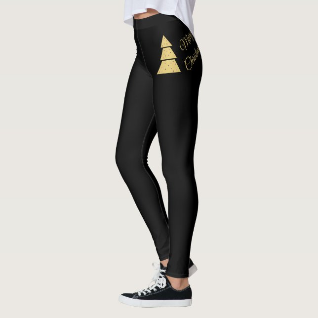 Golden Christmas Tree  Leggings (Left)