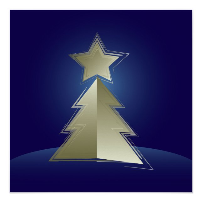 Golden Christmas tree Poster (Front)