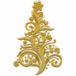 Golden Christmas Tree Sculpture<br><div class="desc">No room for a Christmas tree? Got you covered. Set up this gorgeous no-glitter, no-mess golden Christmas tree! Great for the office, too. Just an adorable version you can take with you and a perfect Secret Santa gift.. Thanks for looking; we appreciate your business at the Paws Charming shop. Have...</div>