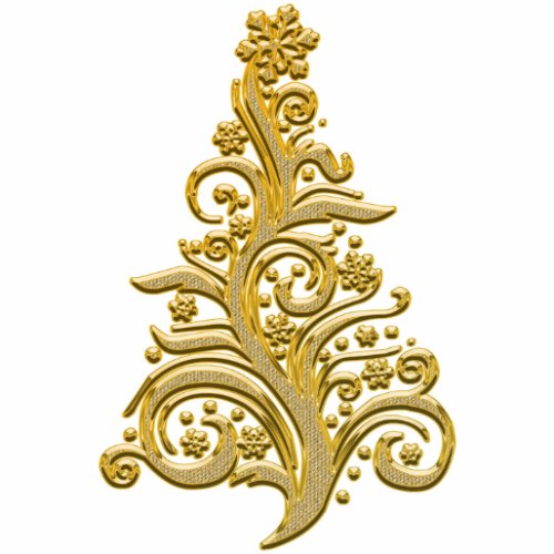 Golden Christmas Tree Sculpture