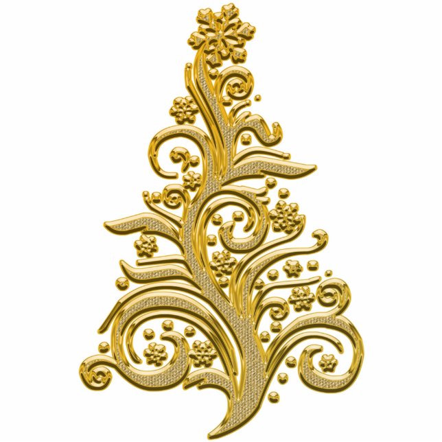 Golden Christmas Tree Sculpture (Front)