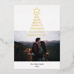 Golden Christmas Tree Star Foil Holiday Card<br><div class="desc">Golden Christmas Tree Star Foil Holiday Card</div>
