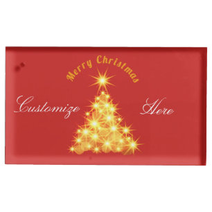 Golden Christmas Tree Thunder_Cove Place Card Holder