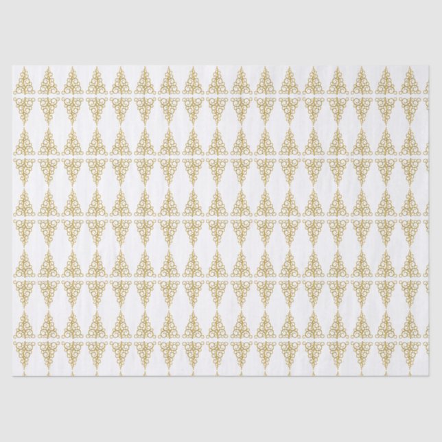Golden Christmas Tree Tissue Paper (Front)