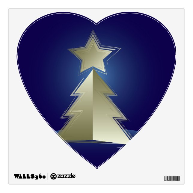 Golden Christmas tree Wall Decal (Front)